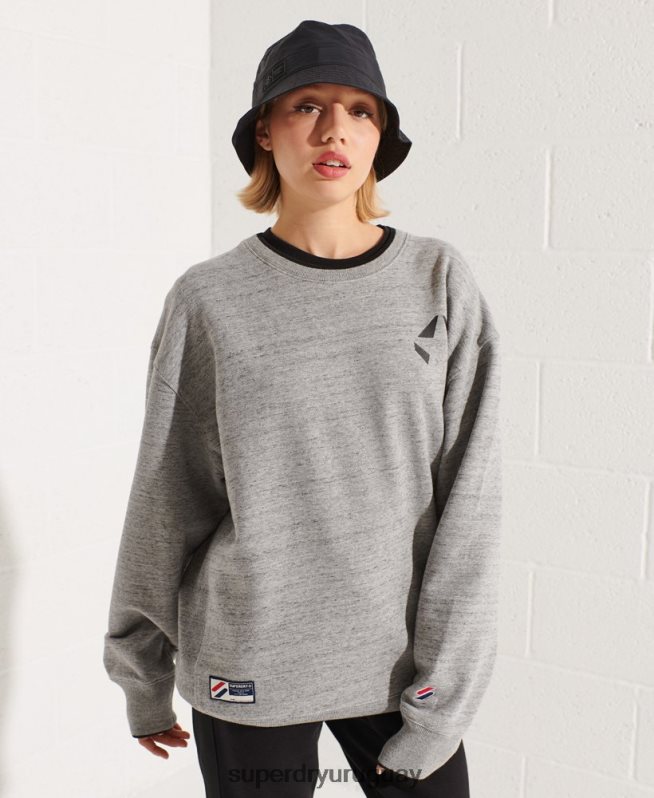 uy Superdry mujer sudadera oversize con cuello redondo gris claro DT2N8Z5966 ropa