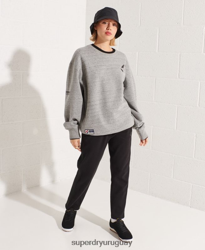 uy Superdry mujer sudadera oversize con cuello redondo gris claro DT2N8Z5966 ropa
