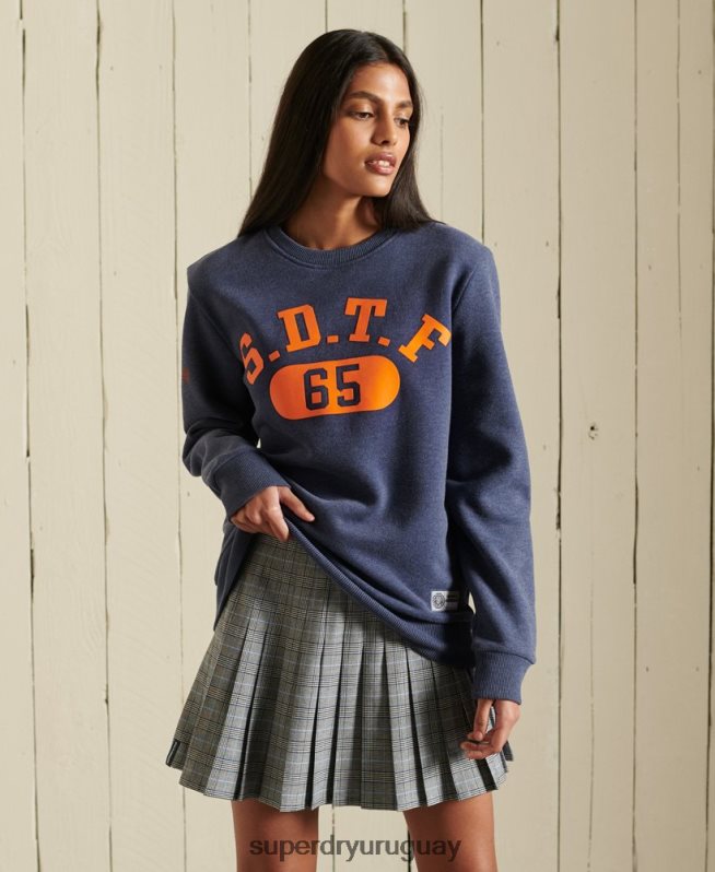 uy Superdry mujer sudadera oversize con equipo de atletismo azul DT2N8Z6054 ropa
