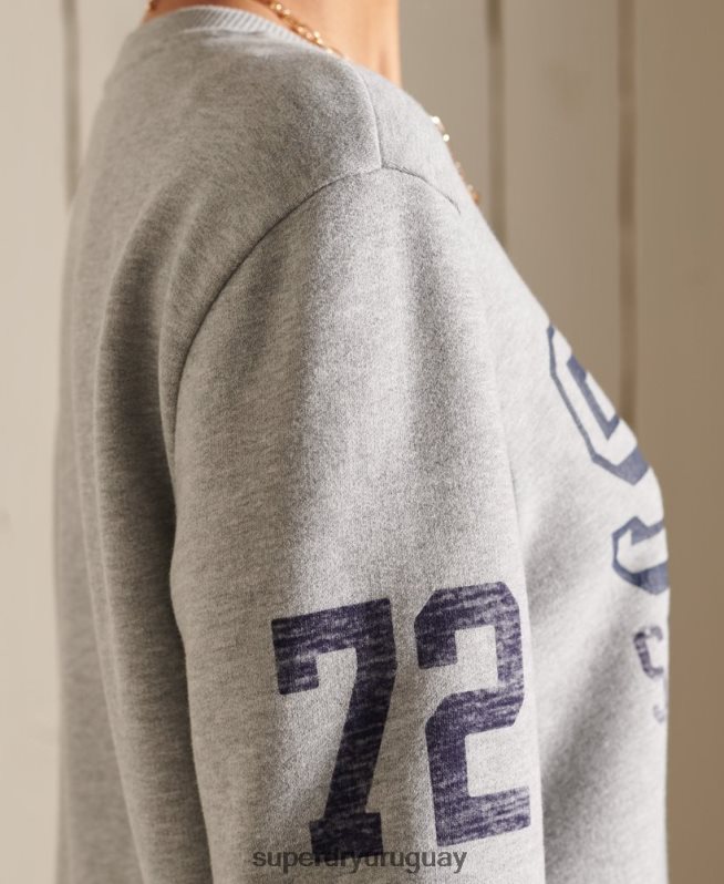 uy Superdry mujer sudadera oversize con equipo de atletismo gris DT2N8Z6169 ropa