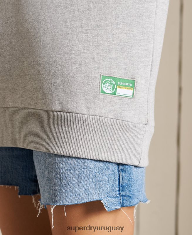 uy Superdry mujer sudadera oversize con equipo de atletismo gris DT2N8Z6169 ropa