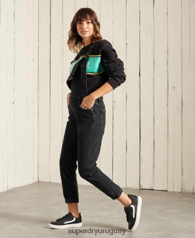 uy Superdry mujer sudadera oversize con logo Core negro DT2N8Z5858 ropa