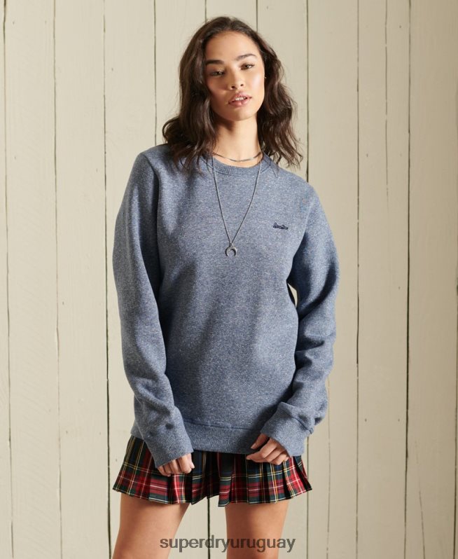 uy Superdry mujer sudadera oversize con logo vintage de algodón orgánico azul DT2N8Z6160 ropa