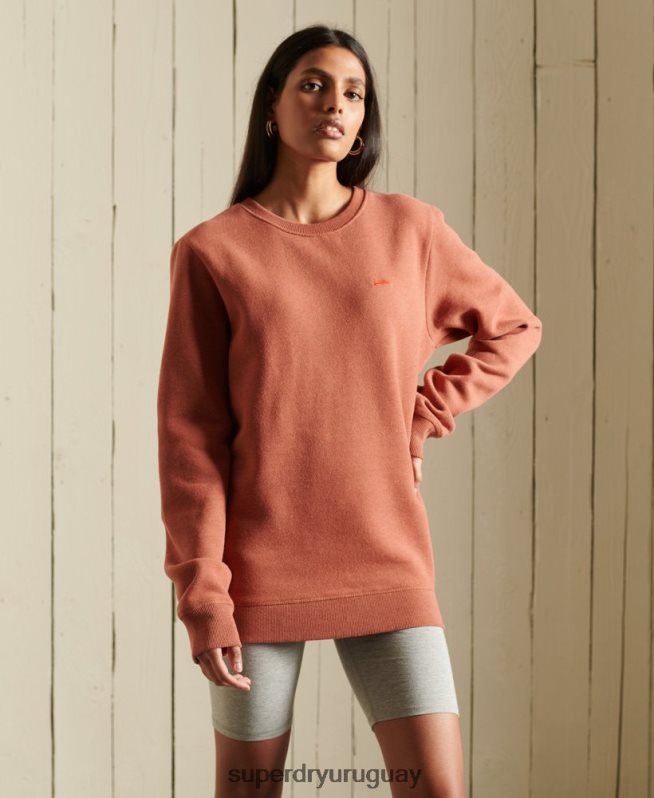 uy Superdry mujer sudadera oversize con logo vintage de algodón orgánico marrón DT2N8Z6033 ropa