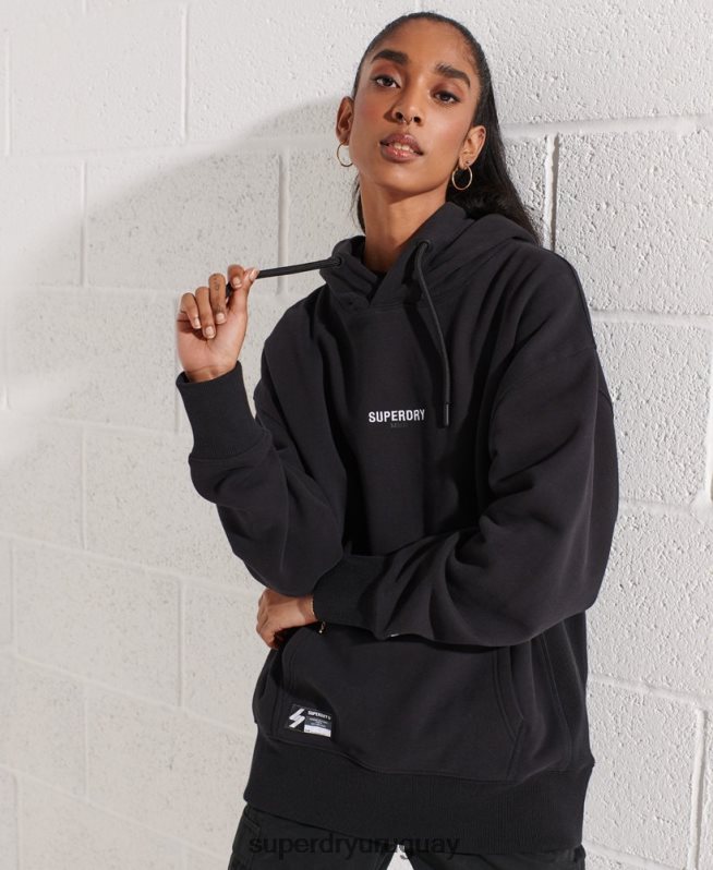 uy Superdry mujer sudadera oversize con micrologo negro DT2N8Z5843 ropa