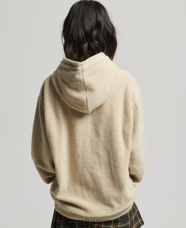 uy Superdry mujer sudadera oversize de polar con gráfico beige DT2N8Z5872 ropa