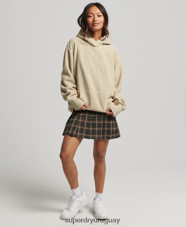 uy Superdry mujer sudadera oversize de polar con gráfico beige DT2N8Z5872 ropa