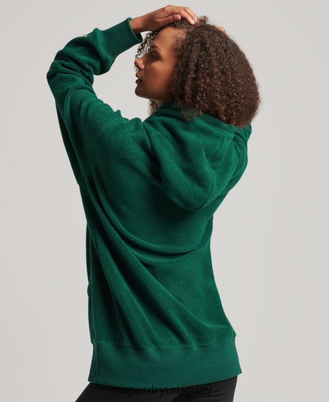uy Superdry mujer sudadera oversize de polar con gráfico verde DT2N8Z5919 ropa