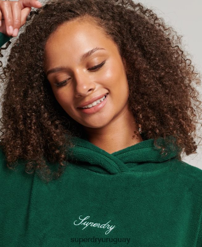 uy Superdry mujer sudadera oversize de polar con gráfico verde DT2N8Z5919 ropa