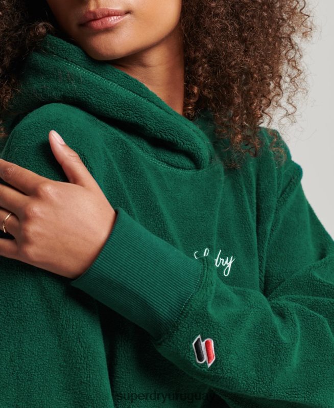 uy Superdry mujer sudadera oversize de polar con gráfico verde DT2N8Z5919 ropa
