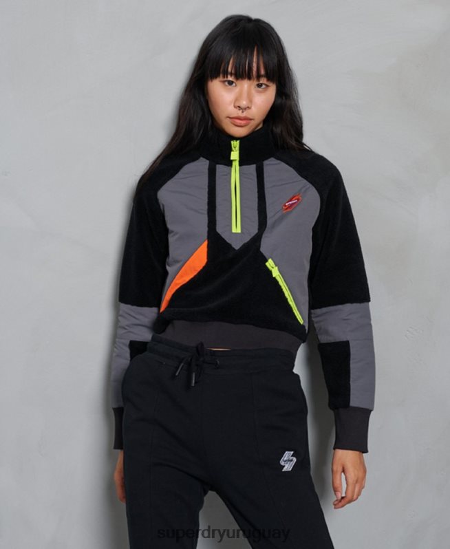 uy Superdry mujer sudadera sportstyle energy funnel negro DT2N8Z6150 ropa