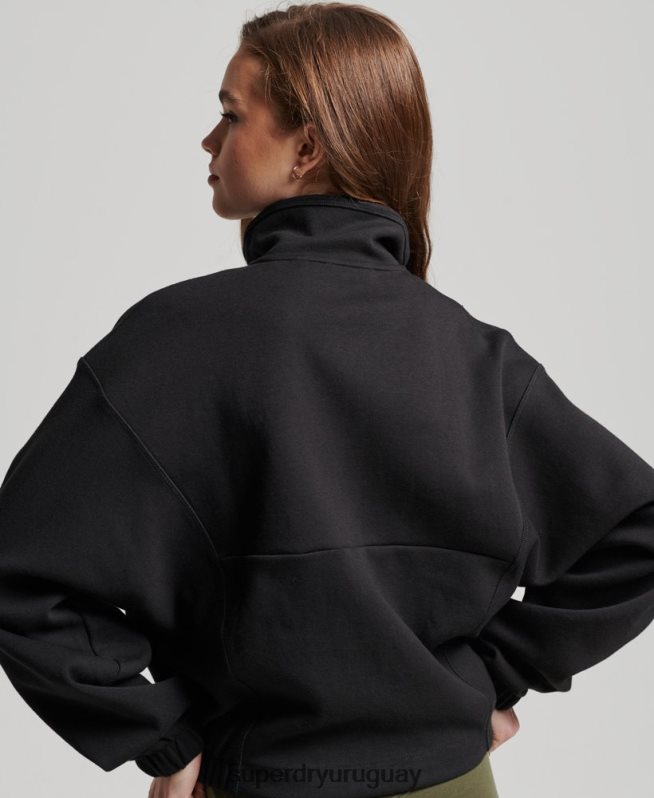 uy Superdry mujer sudadera técnica con media cremallera negro DT2N8Z3281 ropa