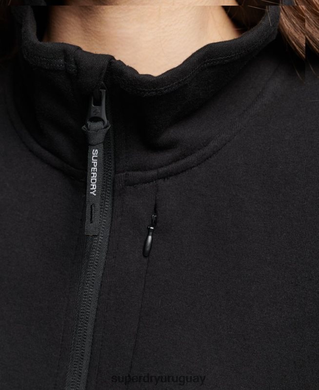 uy Superdry mujer sudadera técnica con media cremallera negro DT2N8Z3281 ropa
