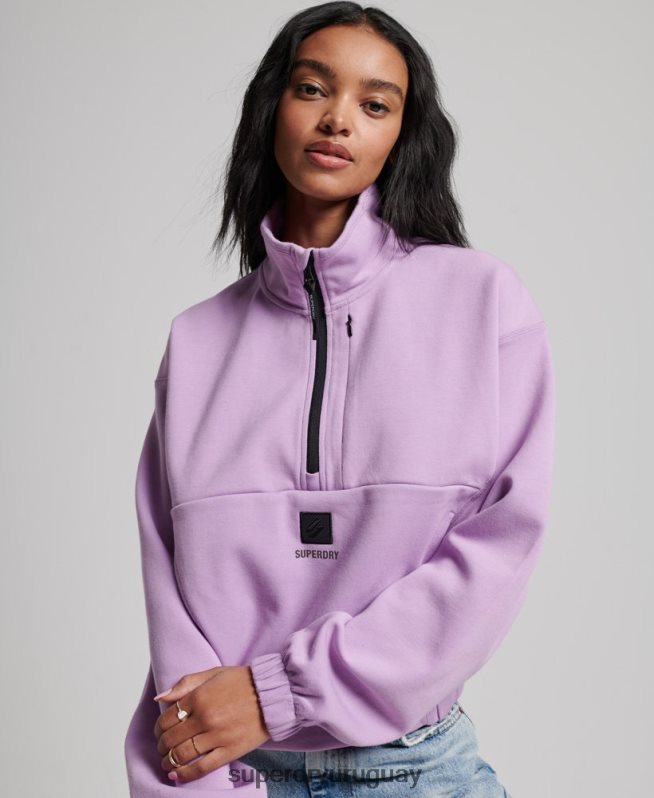 uy Superdry mujer sudadera técnica con media cremallera púrpura DT2N8Z3354 ropa