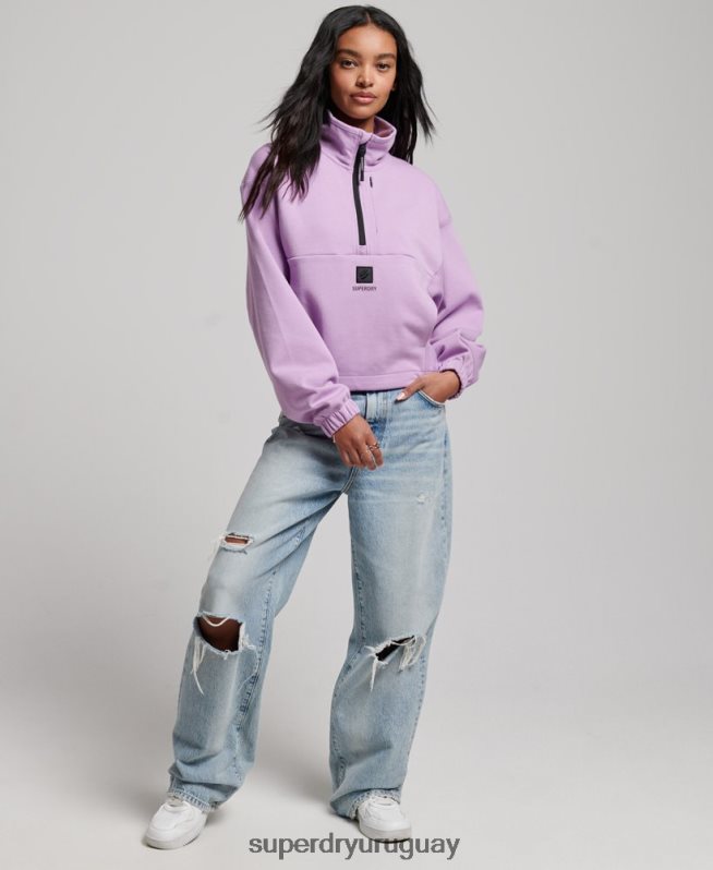 uy Superdry mujer sudadera técnica con media cremallera púrpura DT2N8Z3354 ropa