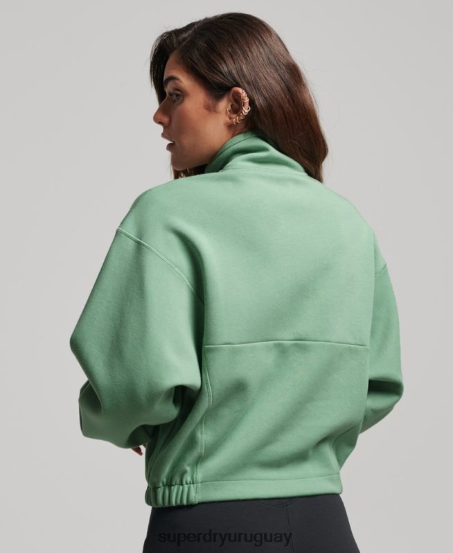 uy Superdry mujer sudadera técnica con media cremallera verde DT2N8Z3286 ropa