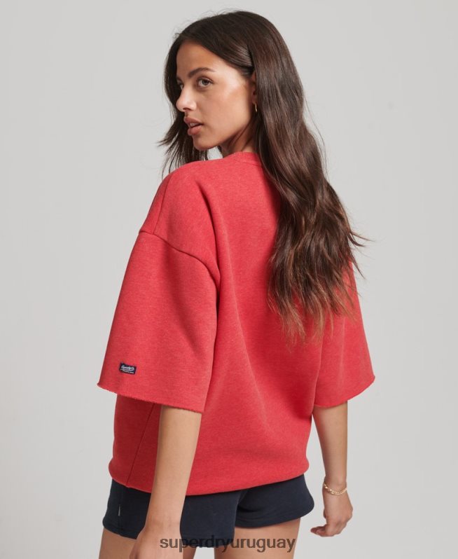 uy Superdry mujer sudadera universitaria de manga corta rojo DT2N8Z6053 ropa