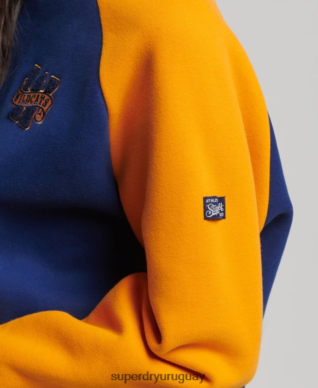 uy Superdry mujer sudadera vintage colegial con cuello redondo y raglán Armada DT2N8Z5760 ropa