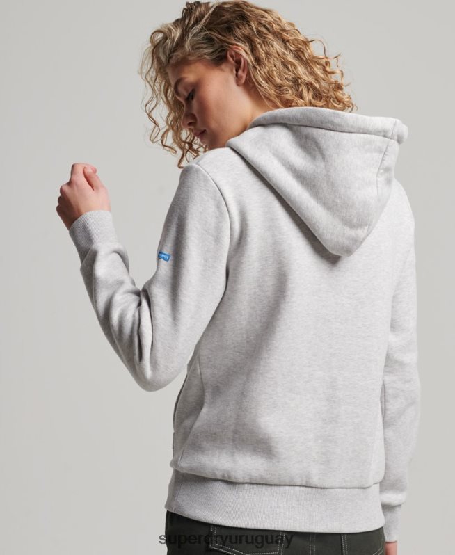 uy Superdry mujer sudadera vintage con capucha gris claro DT2N8Z2314 ropa