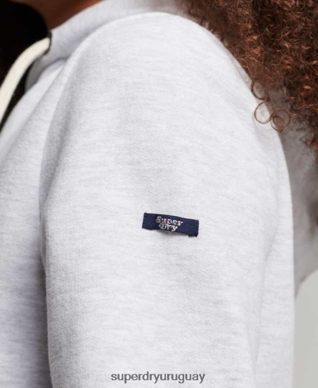 uy Superdry mujer sudadera vintage con capucha y arcoíris gris claro DT2N8Z2207 ropa