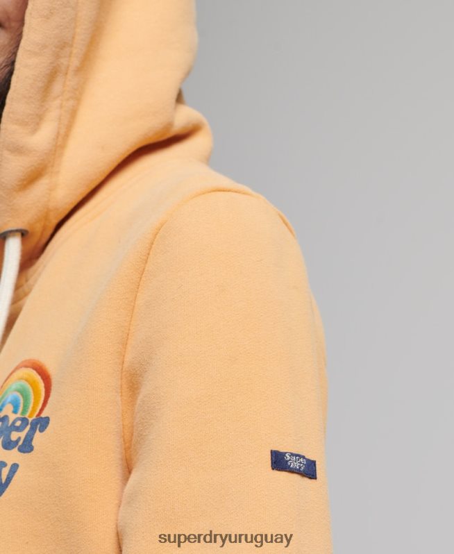 uy Superdry mujer sudadera vintage con capucha y arcoíris marrón DT2N8Z2280 ropa