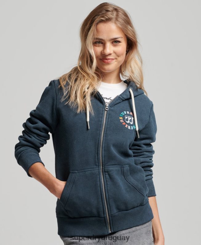 uy Superdry mujer sudadera vintage con cremallera y arcoíris Armada DT2N8Z2192 ropa