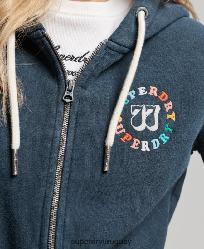uy Superdry mujer sudadera vintage con cremallera y arcoíris Armada DT2N8Z2192 ropa