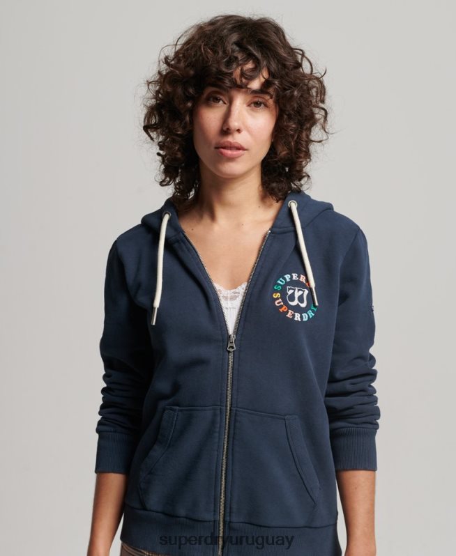 uy Superdry mujer sudadera vintage con cremallera y arcoíris Armada DT2N8Z2242 ropa
