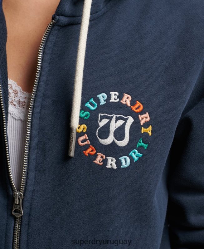 uy Superdry mujer sudadera vintage con cremallera y arcoíris Armada DT2N8Z2242 ropa
