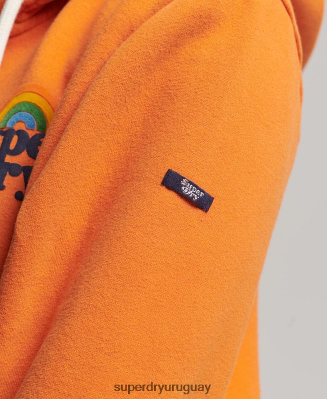 uy Superdry mujer sudadera vintage con cremallera y arcoíris naranja DT2N8Z2288 ropa