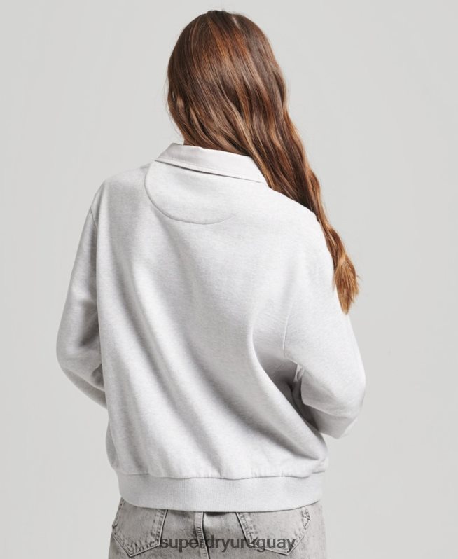 uy Superdry mujer sudadera vintage de rugby gris claro DT2N8Z3052 ropa