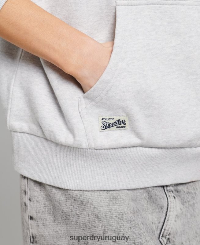 uy Superdry mujer sudadera vintage de rugby gris claro DT2N8Z3052 ropa