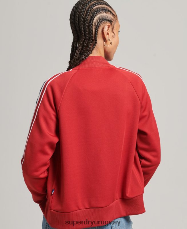 uy Superdry mujer top de chándal de tricot rojo DT2N8Z3333 ropa