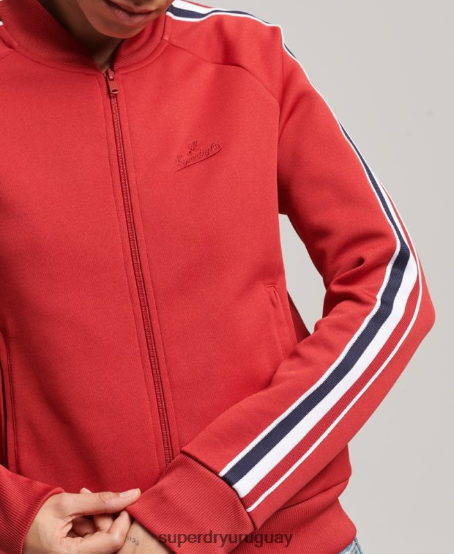 uy Superdry mujer top de chándal de tricot rojo DT2N8Z3333 ropa