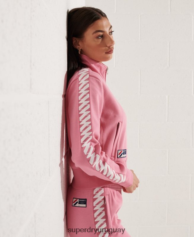 uy Superdry mujer top deportivo con cinta codificada rosa DT2N8Z5874 ropa
