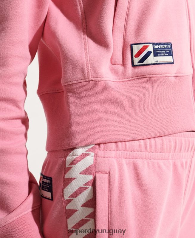 uy Superdry mujer top deportivo con cinta codificada rosa DT2N8Z5874 ropa