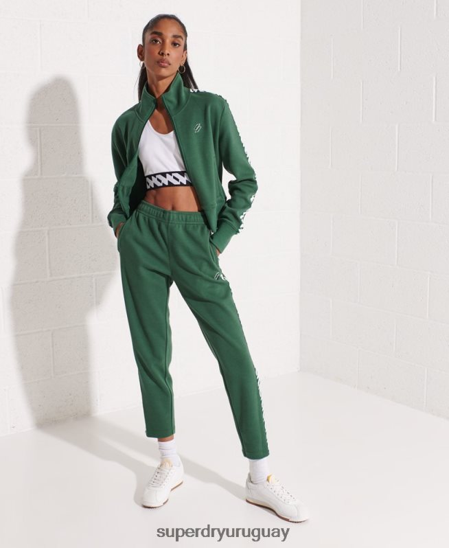 uy Superdry mujer top deportivo con cinta codificada verde DT2N8Z5953 ropa