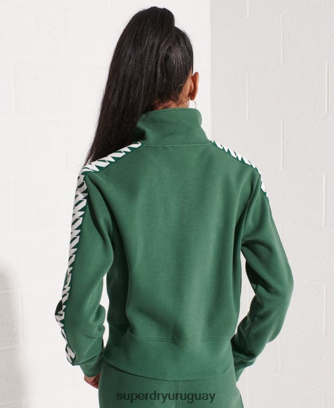 uy Superdry mujer top deportivo con cinta codificada verde DT2N8Z5953 ropa