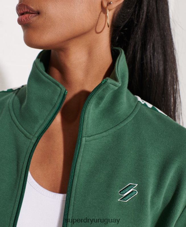 uy Superdry mujer top deportivo con cinta codificada verde DT2N8Z5953 ropa