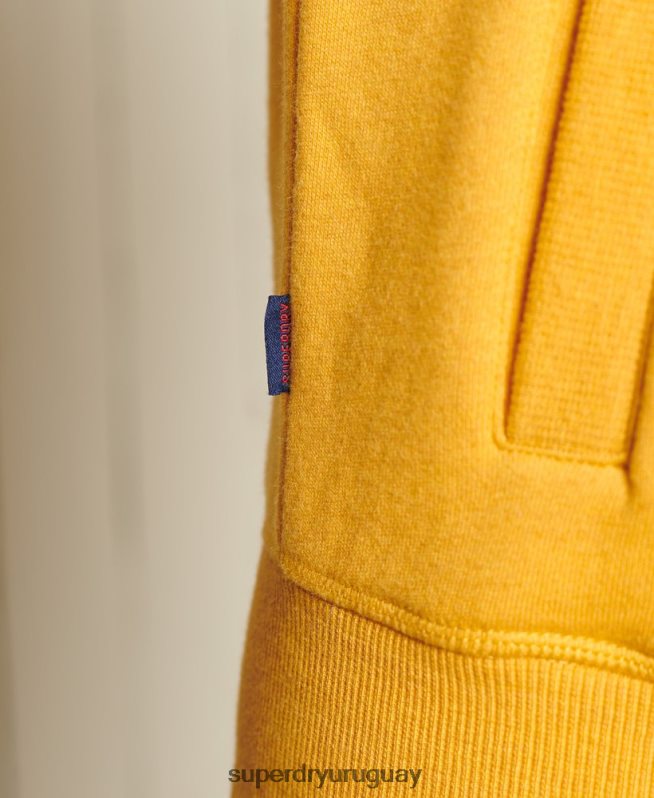 uy Superdry mujer top deportivo holgado con logo vintage bordado y cremallera amarillo DT2N8Z6140 ropa