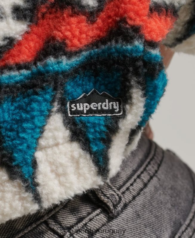 uy Superdry mujer top polar estampado con media cremallera multi DT2N8Z5785 ropa