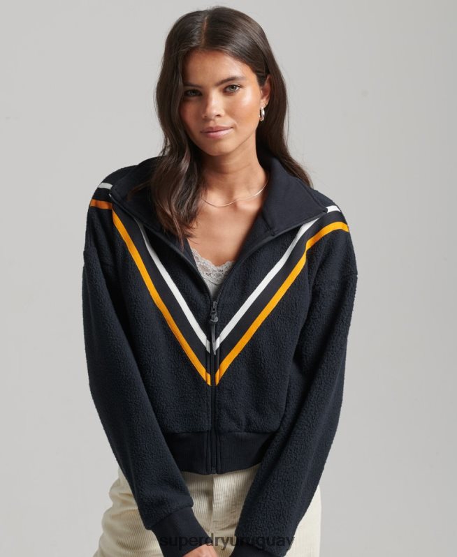 uy Superdry mujer top vintage de forro polar con chevron Armada DT2N8Z5927 ropa