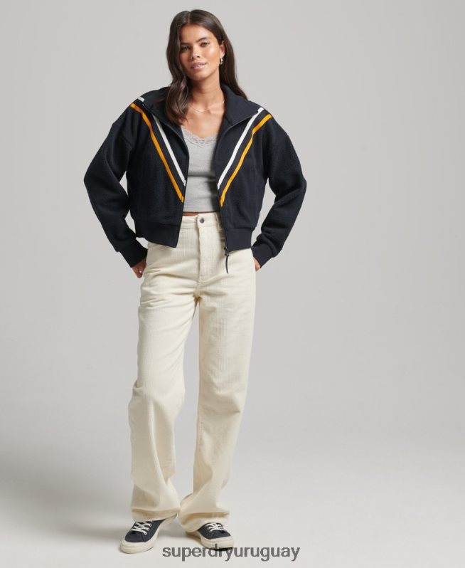 uy Superdry mujer top vintage de forro polar con chevron Armada DT2N8Z5927 ropa