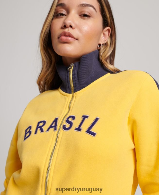 uy Superdry x Ringspun mujer camiseta de fútbol brasil amarillo DT2N8Z3304 ropa