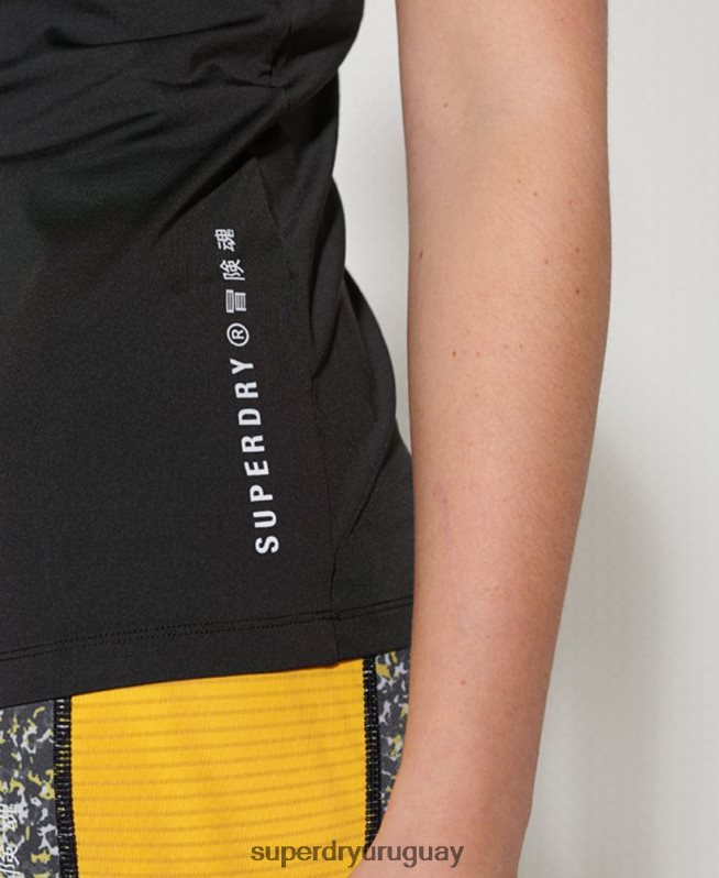 uy Superdry mujer camiseta de tirantes de entrenamiento negro DT2N8Z3077 ropa