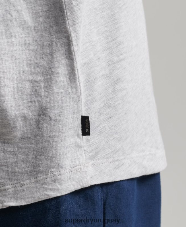 uy Superdry mujer camiseta sin mangas de algodón orgánico con bolsillo gris claro DT2N8Z6590 ropa