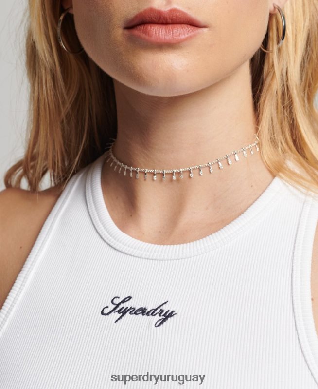 uy Superdry mujer camiseta sin mangas esencial blanco DT2N8Z3008 ropa