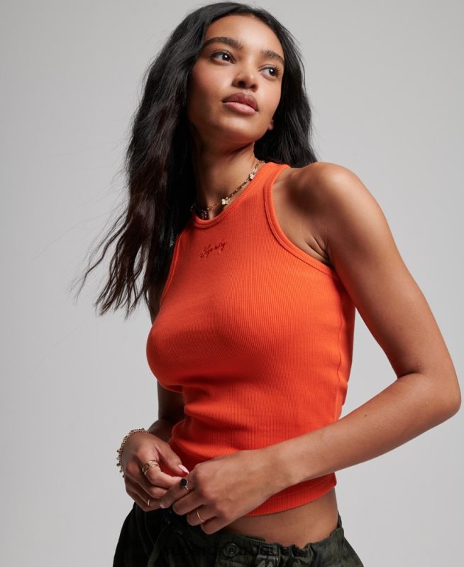 uy Superdry mujer camiseta sin mangas esencial naranja DT2N8Z2980 ropa