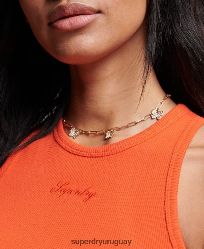 uy Superdry mujer camiseta sin mangas esencial naranja DT2N8Z2980 ropa