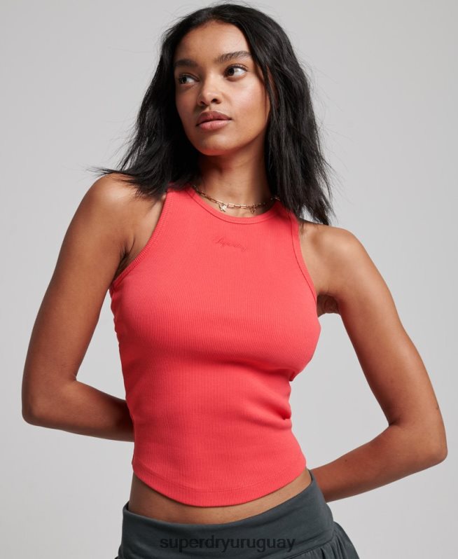 uy Superdry mujer camiseta sin mangas esencial rosa DT2N8Z2949 ropa